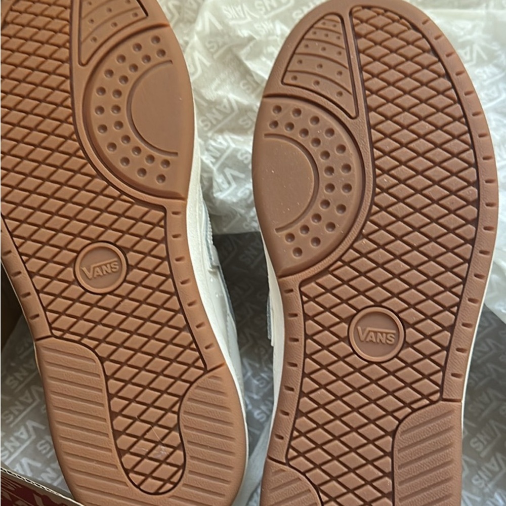 Vans Women’s Lowland White Leather Sneakers - Picture 3 of 5